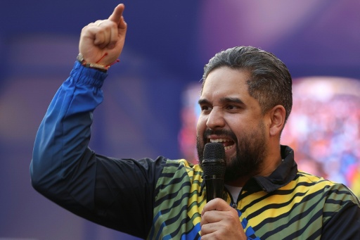 Le député Nicolas Maduro Guerra, fils de l'ancien président vénézuélien Nicolas Maduro, lors d'une marche organisée par des partisans du gouvernement, le 3 février 2026 à Caracas