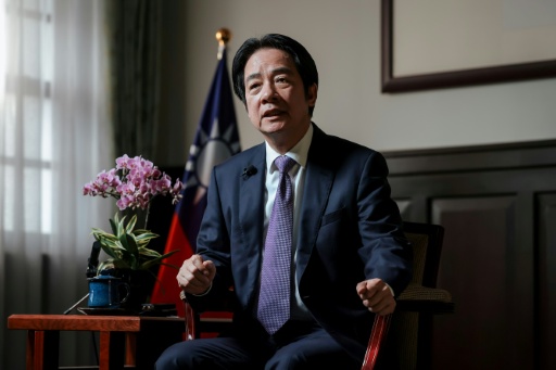 Le président taïwanais Lai Ching-te lors d'un entretien avec l'AFP à Taipei, le 10 février 2026