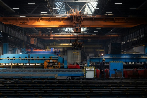 Une unité de production des chantiers navals de Gdansk, le 6 mars 2026